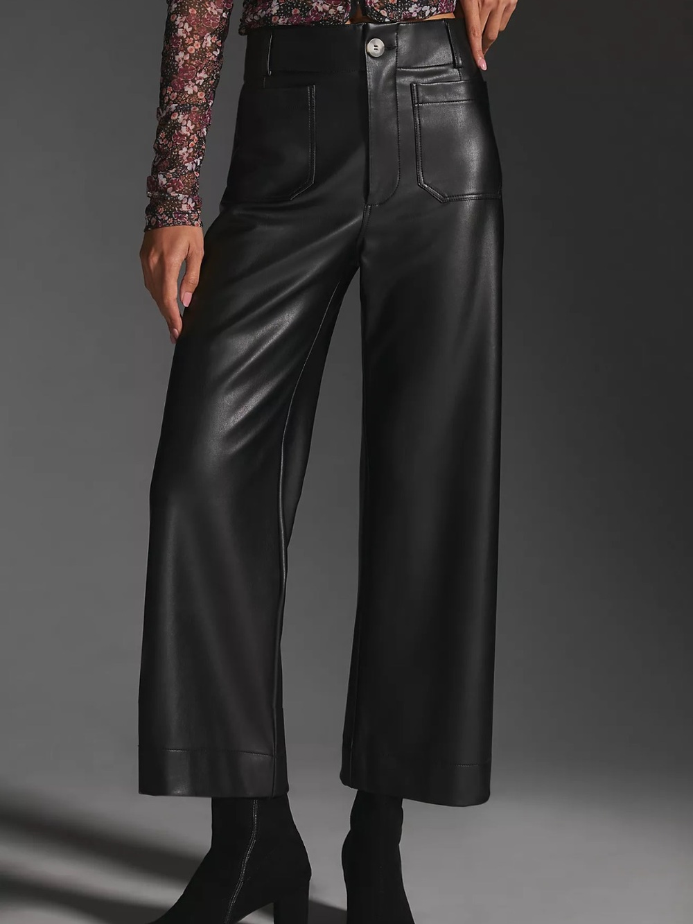 ANTHRO MAEVE Collette Leather Wide-Leg Pants